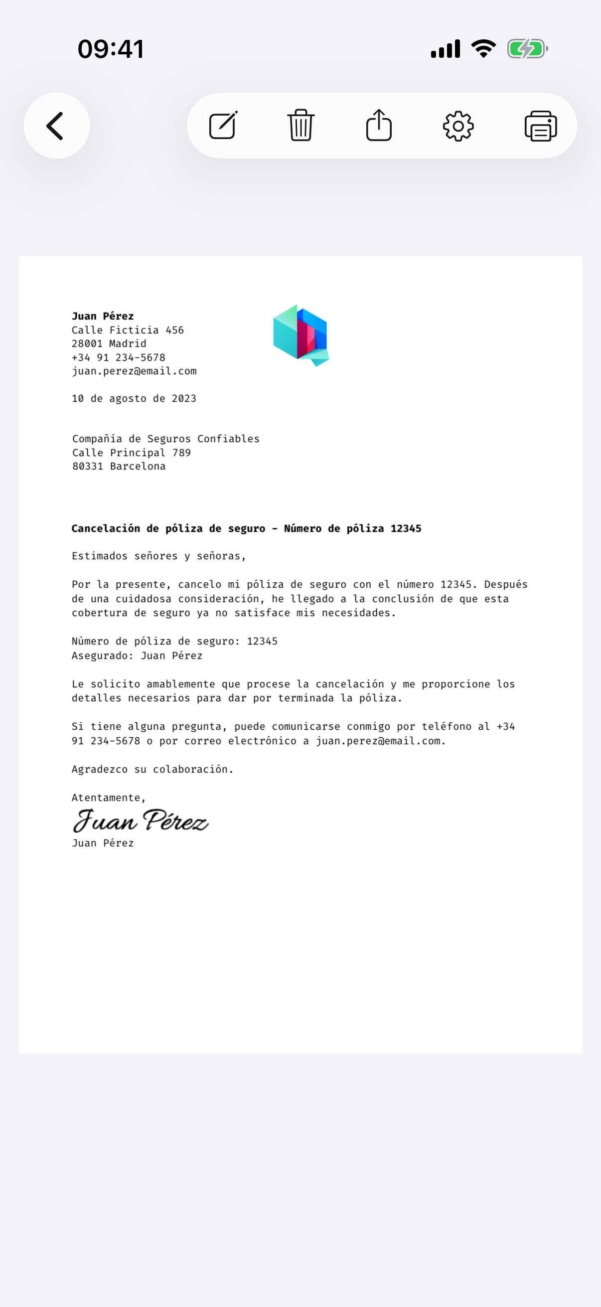 Letter app editor