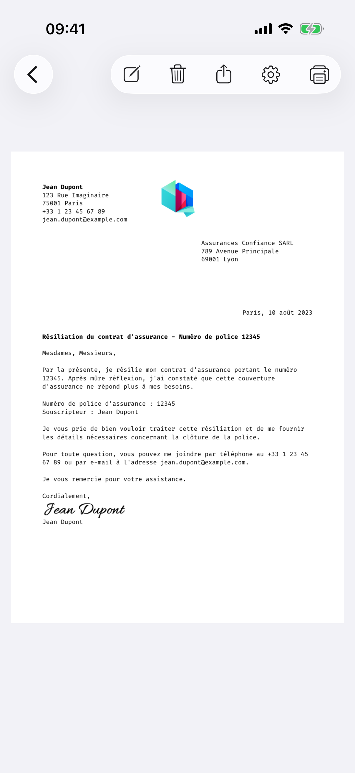 Letter app editor