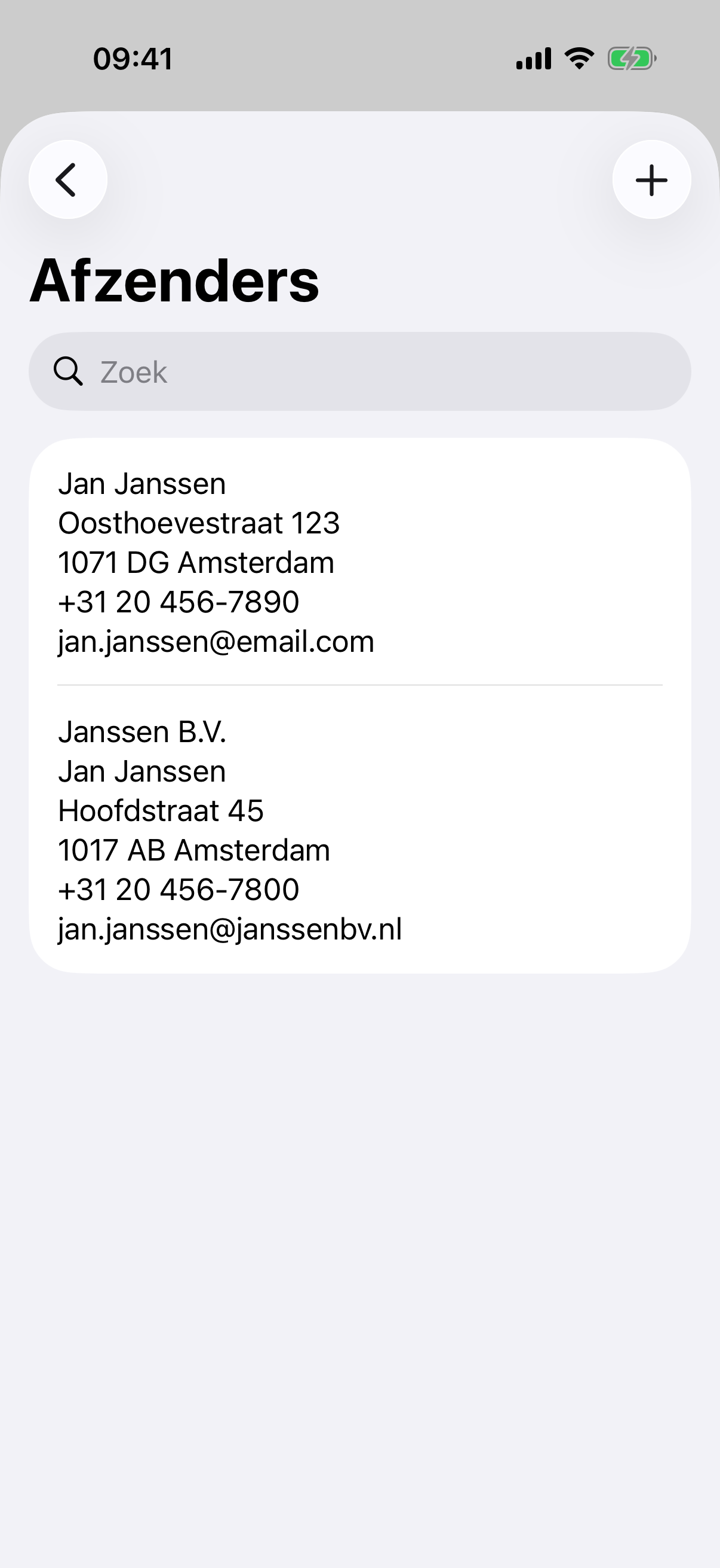 Afzenderprofielen beheren