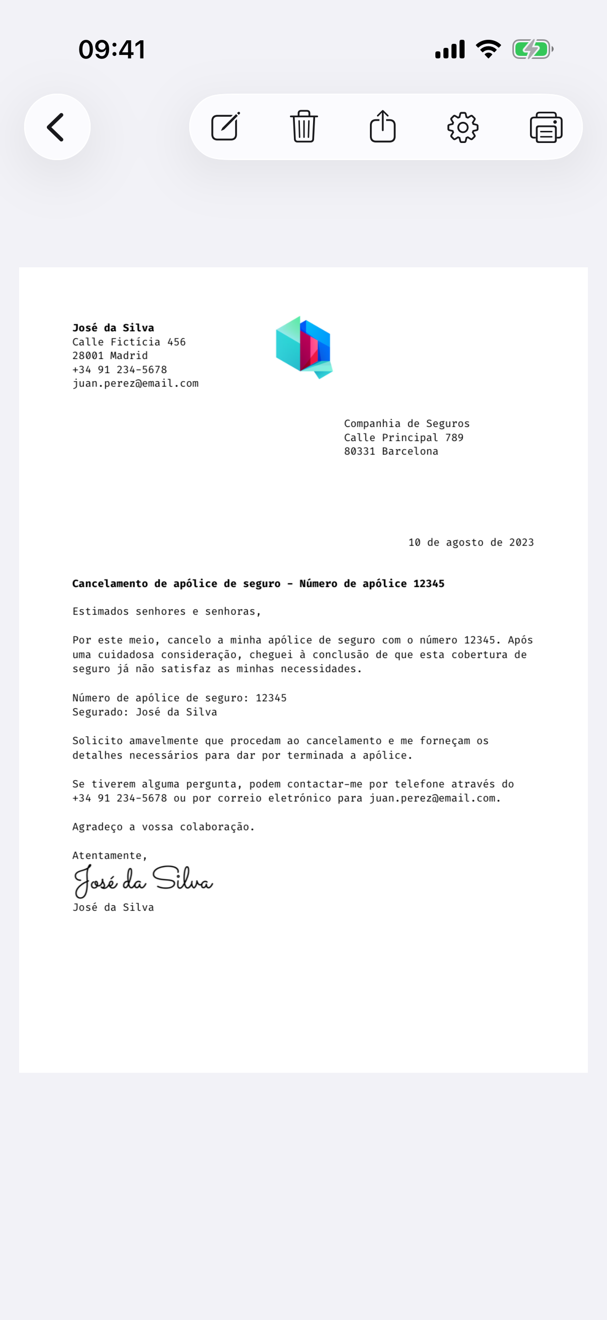 Letter app editor
