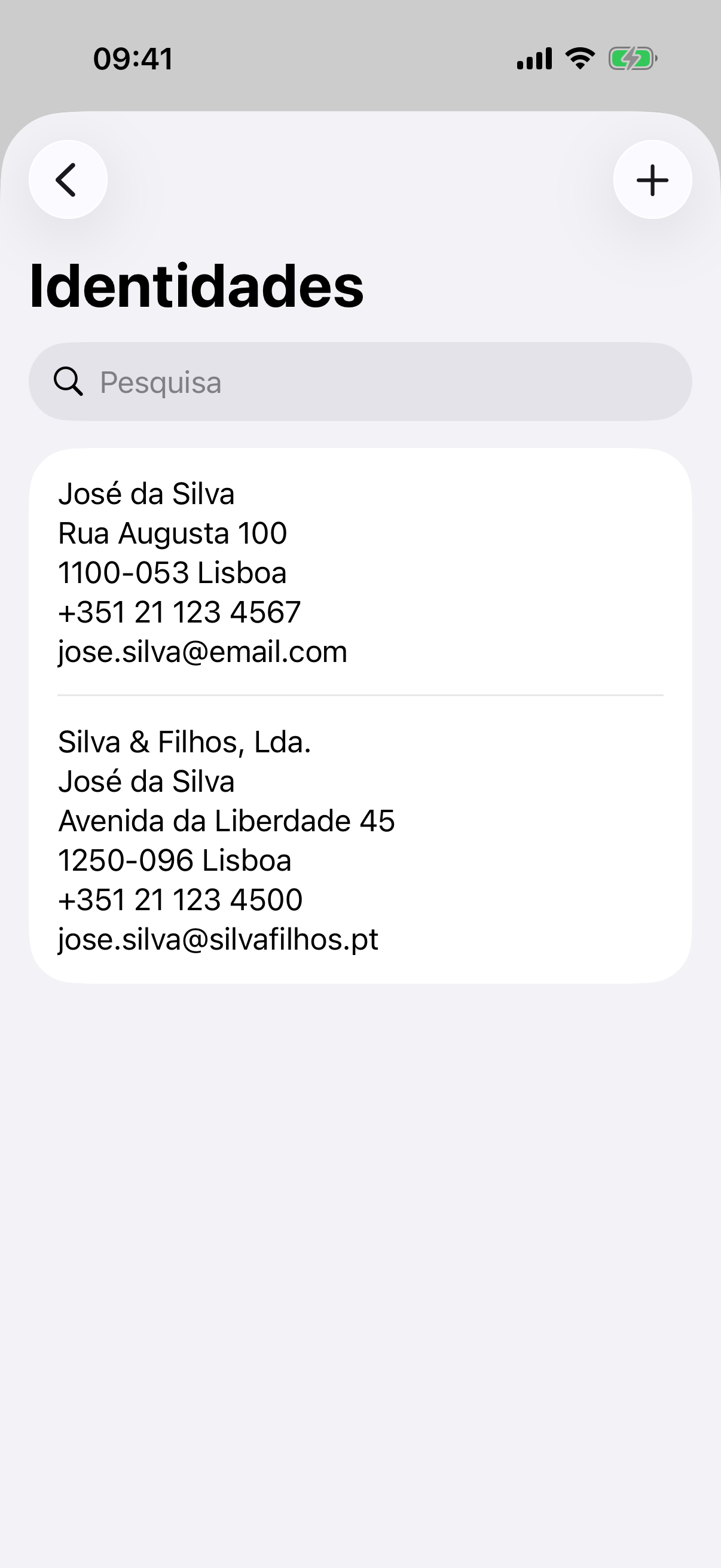 Gestão de perfis de remetente
